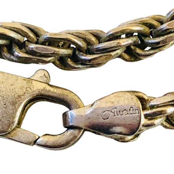 Aurafin Italy Sterling Silver 925 Braided Chain Lobster Clasp 18" - Picture 6 of 11